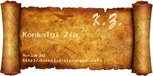 Konkolyi Zia névjegykártya